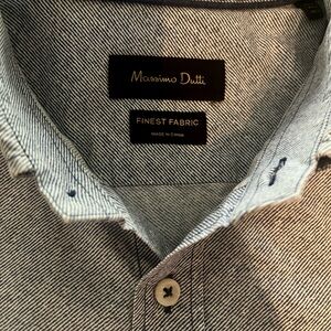 Massimo Dutti Blue White Striped Men's Shirt